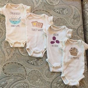 Touched by Nature- Lot of (4) Preemie onesies